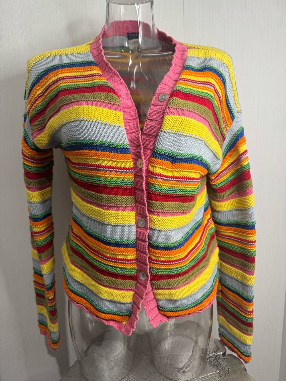 Anthropologie Cousin Johnny Sweater Cardigan. Multicolor Stripe. Small.